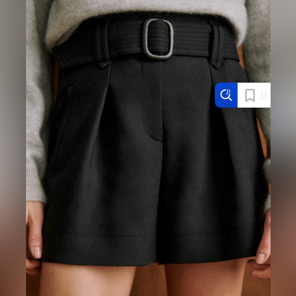 Sezane High Waist Black Women Rome New Shorts